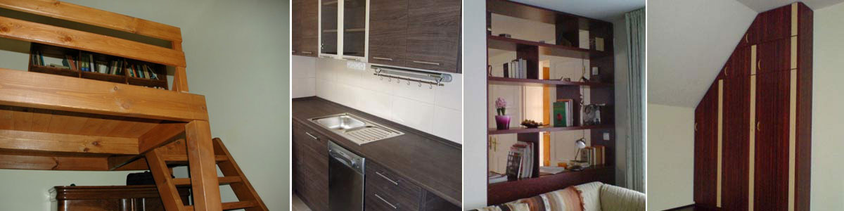 Galéria, beépített bútor